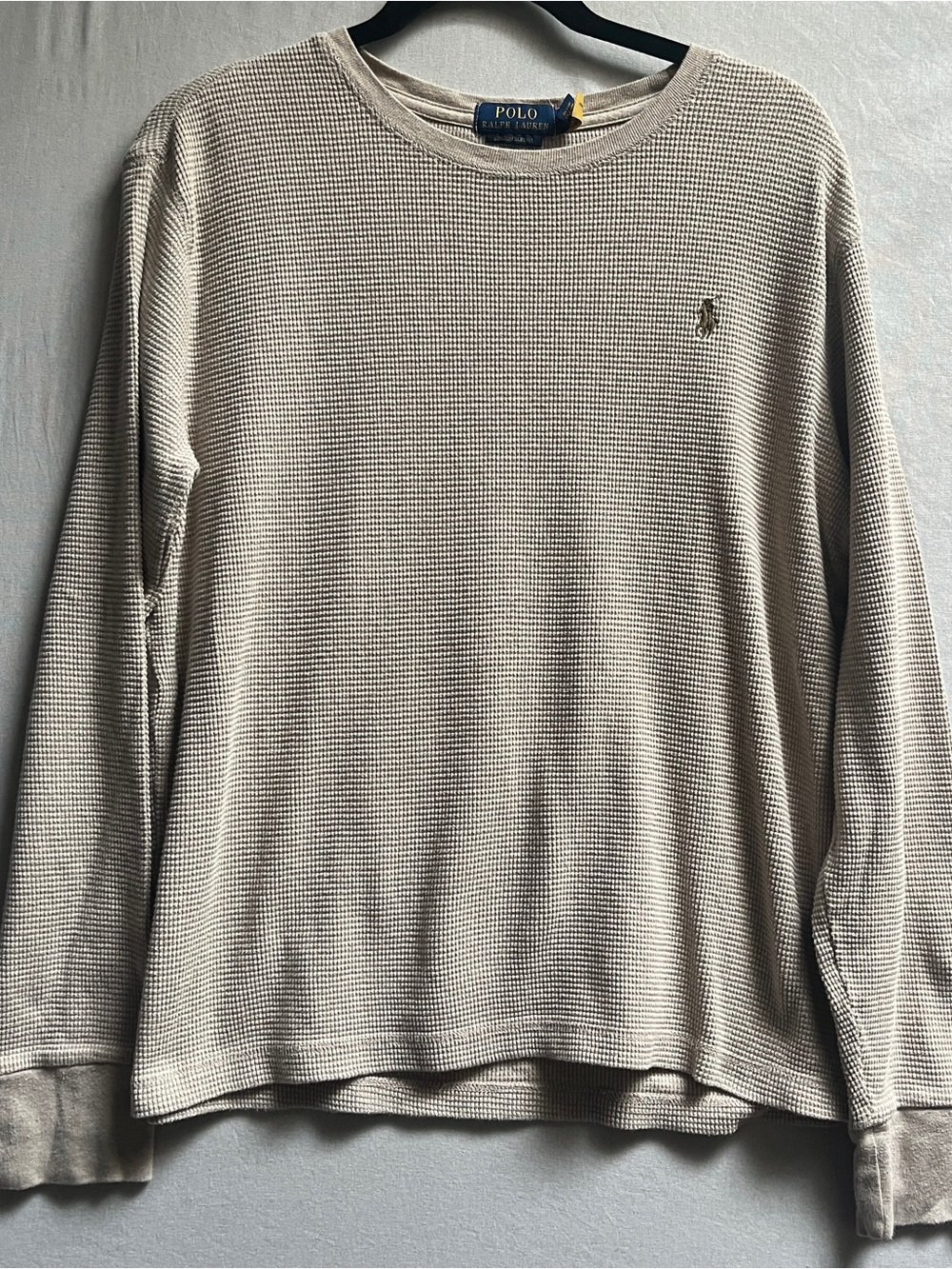 Polo Ralph Lauren Mens Large Waffle Knit Cotton Thermal Long Sleeve Crewneck